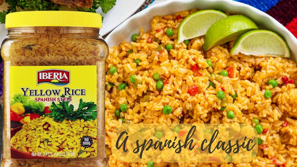 Yellow Rice Spanish Style, 1 pack, 3.4lb, Iberia, plus 3 My Outlet Mall Resealable Storage Pouches