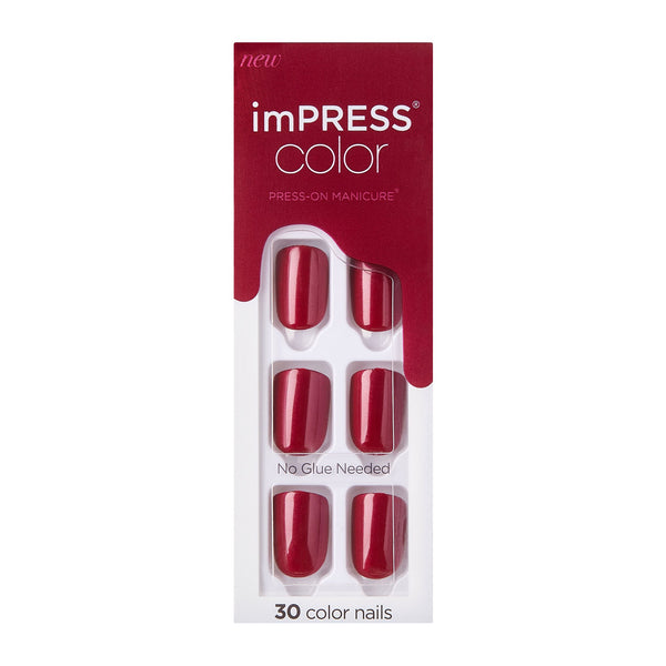 Impress Press-on Manicure Color Nails, Red Velvet, Impress, 1 pack, 30 count, plus 3 My Outlet Mall Resealable Storage Pouches