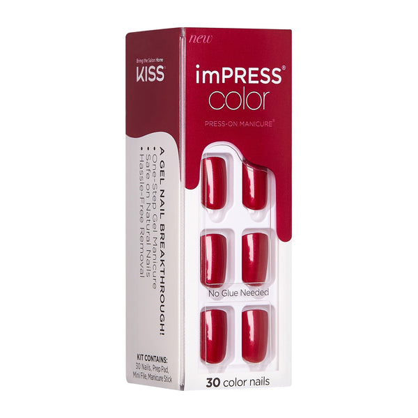 Impress Press-on Manicure Color Nails, Red Velvet, Impress, 1 pack, 30 count, plus 3 My Outlet Mall Resealable Storage Pouches