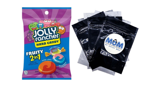 2-in-1 Fruit Flavored Hard Candy, Bag, 1 pack, 6.5 oz, plus 3 My Outlet Mall Resealable Storage Pouches