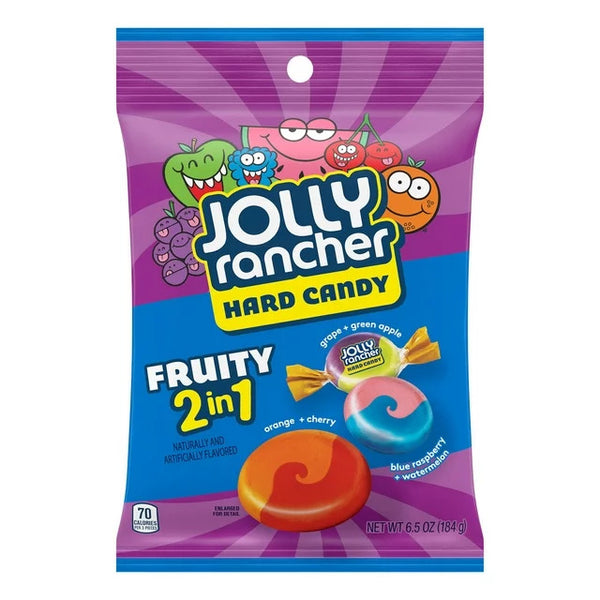 2-in-1 Fruit Flavored Hard Candy, Bag, 1 pack, 6.5 oz, plus 3 My Outlet Mall Resealable Storage Pouches