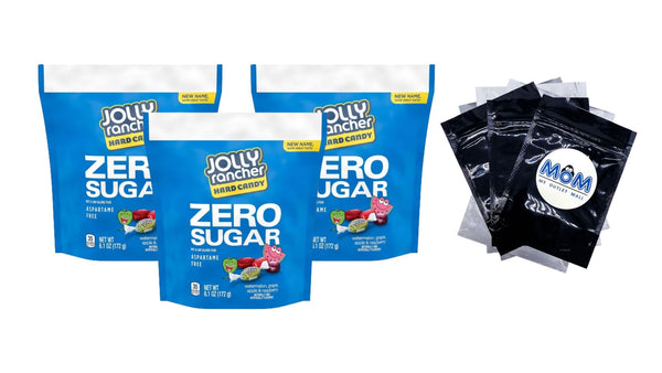 Zero Sugar Assorted Fruit Flavored Hard Candy - 3 packs - 6.1 oz - plus 3 My Outlet Mall Resealable Storage Pouches