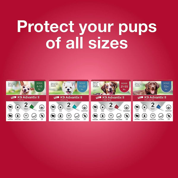 Monthly Flea & Tick Prevention for XL Dogs 55 lbs+ 2-Monthly Treatments, 1 pack, 2 Count, plus 3 My Outlet Mall Resealable Storage Pouches