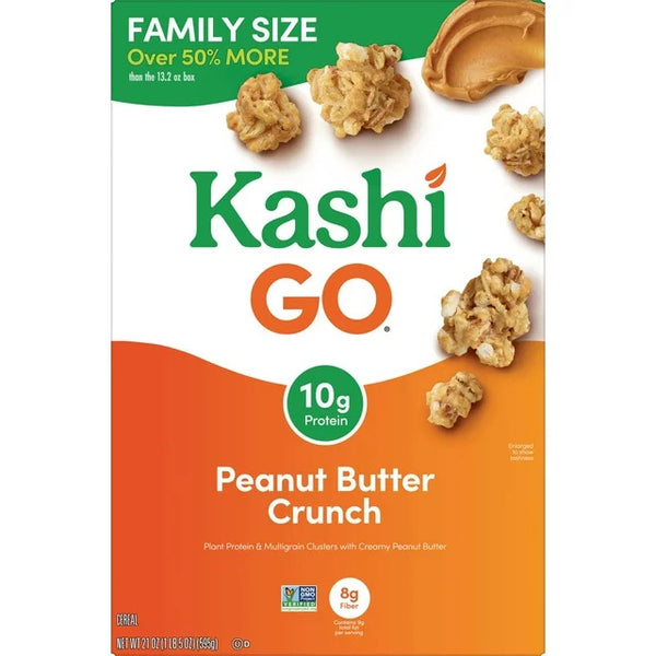 Breakfast Cereal, Vegan Protein, Fiber Cereal, Peanut Butter Crunch Family Size - 2 pack - 21 oz per pack - plus 3 My Outlet Mall Resealable Storage Pouches