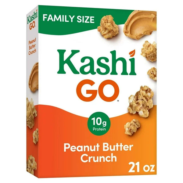 Breakfast Cereal, Vegan Protein, Fiber Cereal, Peanut Butter Crunch Family Size - 2 pack - 21 oz per pack - plus 3 My Outlet Mall Resealable Storage Pouches