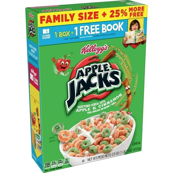 Apple Jacks Original Cold Breakfast Cereal Family Size, 1 Pack, 23 oz per pack, plus 3 My Outlet Mall Resealable Storage Pouches