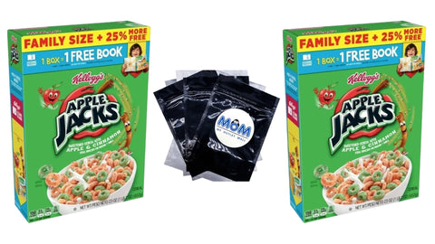 Apple Jacks Original Cold Breakfast Cereal Family Size, 2 Packs, 23 oz per pack, plus 3 My Outlet Mall Resealable Storage Pouches