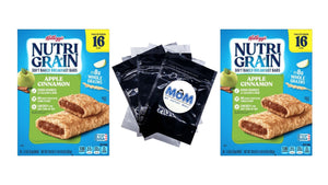 Nutri-Grain Apple Cinnamon Chewy Soft Baked Breakfast Bars, Ready-to-Eat, 2 pack, 16 Count per pack, plus 3 My Outlet Mall Resealable Storage Pouches