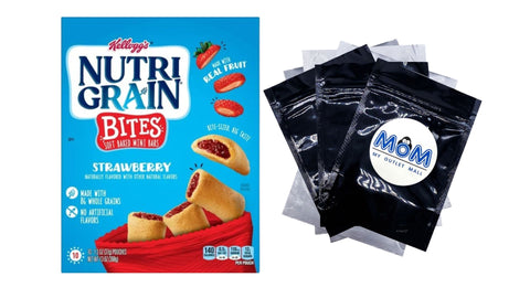 Nutri-Grain Bites Strawberry Chewy Soft Baked Mini Bars, Ready-to-Eat, 1 pack, 13 oz, plus 3 My Outlet Mall Resealable Storage Pouches