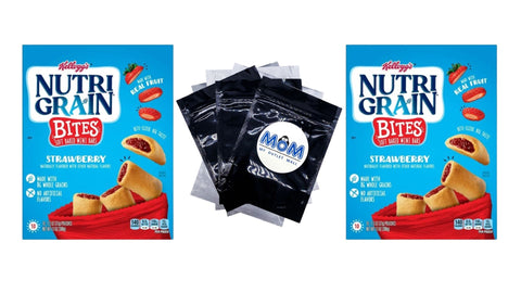 Nutri-Grain Bites Strawberry Chewy Soft Baked Mini Bars, Ready-to-Eat, 2 pack, 13 oz per pack, plus 3 My Outlet Mall Resealable Storage Pouches