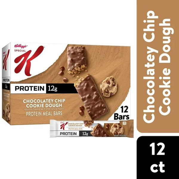 Chocolatey Chip Cookie Dough Chewy Protein Meal Bars Ready-to-Eat, 1 pack, 19 oz 12 count, plus 3 My Outlet Mall Resealable Storage Pouches