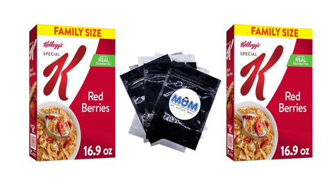 Red Berries Breakfast Cereal, Family Size, 2 pack, 16.9 oz per pack, plus 3 My Outlet Mall Resealable Storage Pouches