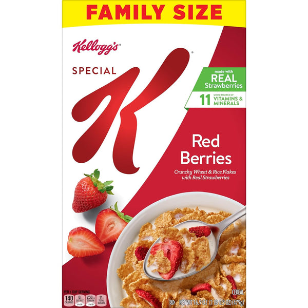 Red Berries Breakfast Cereal, Family Size, 2 pack, 16.9 oz per pack, plus 3 My Outlet Mall Resealable Storage Pouches