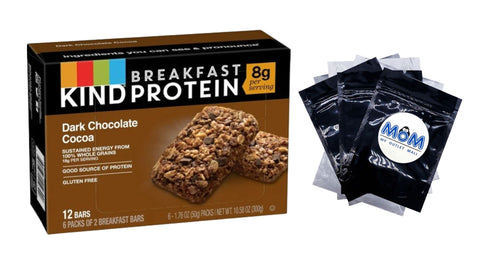 Breakfast Gluten Free Dark Chocolate Cocoa Protein Snack Bars, 1 pack, 12 Count, plus 3 My Outlet Mall Resealable Storage Pouches