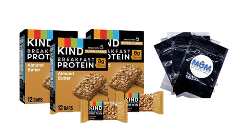 Breakfast Protein Bars Almond Butter, 3 Packs, 21.12 oz 12 count per pack, plus 3 My Outlet Mall Resealable Storage Pouches