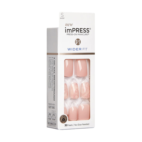 Wider Fit Press-on Nails, Just A Dream, 1 pack, 30 count, Kiss Impress, plus 3 My Outlet Mall Resealable Storage Pouches