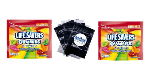 Gummies 5 Flavors Gummy Candy, Sharing Size, 2 pack, 14.5 oz per pack, plus 3 My Outlet Mall Resealable Storage Pouches