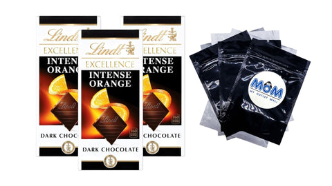 Excellence Intense Orange Dark Chocolate Candy Bar, 3 pack, 3.5 oz per pack, plus 3 My Outlet Mall Resealable Storage Pouches