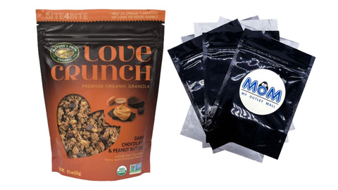 Organic Granola, Dark Chocolate and Peanut Butter, 1 pack, 11.5 oz, plus 3 My Outlet Mall Resealable Storage Pouches