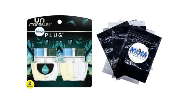 Unstopables Plug Refill Odor-Fighting Air Freshener Fresh Scent, 2 Refills - 1 pack - plus 3 My Outlet Mall Resealable Storage Pouches