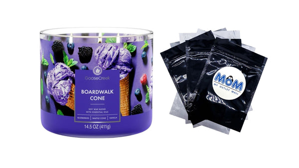 Boardwalk Cone Scented 3-Wick Jar Candle - 1 pack - 14.5 oz per pack - plus 3 My Outlet Mall Resealable Storage Pouches