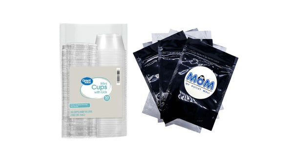 Everyday Disposable Plastic Cups, Clear, 2 oz - 1 pack - 50 Count per pack - plus 3 My Outlet Mall Resealable Storage Pouches
