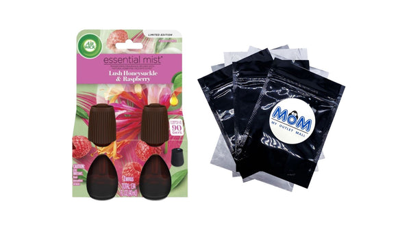 Essential Mist Refill, Lush Honeysuckle & Raspberry, Essential Oils Diffuser, Air Freshener 2 Count - 1 pack - plus 3 My Outlet Mall Resealable Storage Pouches