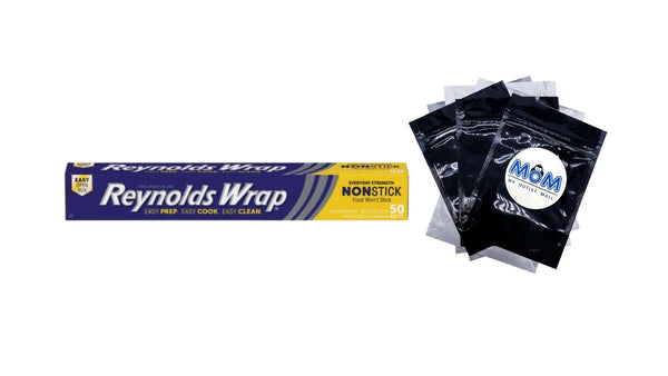 Wrap Non-Stick Aluminum Foil Roll, 12 inches Wide, 50 Sq. Ft. - 1 pack - plus 3 My Outlet Mall Resealable Storage Pouches