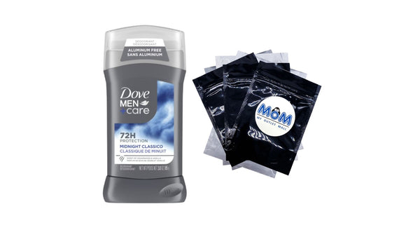 Men+Care Deodorant Stick for Men Aluminum Free Midnight Classico with Essential Oils & Moisturizing Cream - 1 pack - 3 oz per pack - plus 3 My Outlet Mall Resealable Storage Pouches