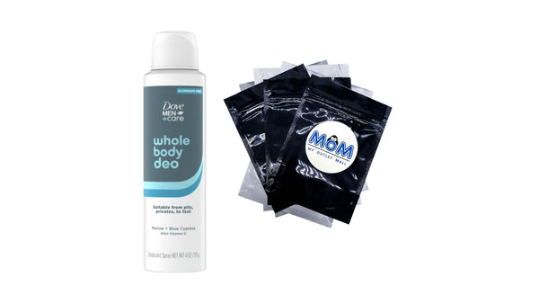 Men+Care Whole Body Deodorant Spray for Men Marine + Blue Cypress - 1 pack - 4 oz per pack - plus 3 My Outlet Mall Resealable Storage Pouches