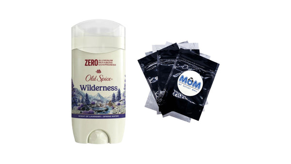 Aluminum Free Men's Deodorant, Invisible Solid Stick, Wilderness with Lavender - 1 pack - 3 oz per pack - plus 3 My Outlet Mall Resealable Storage Pouches