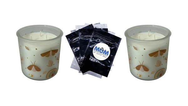 Outdoor Citronella Glass Candle - 2 packs - 15oz per pack - plus 3 My Outlet Mall Resealable Storage Pouches