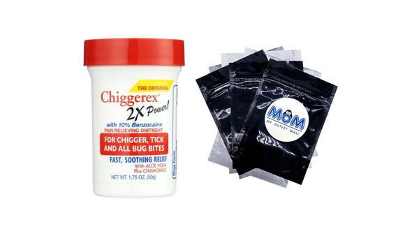 2x Medicated Ointment: Chiggers, Mosquito, Bug Bites - 1 pack - 1.75 oz per pack - plus 3 My Outlet Mall Resealable Storage Pouches