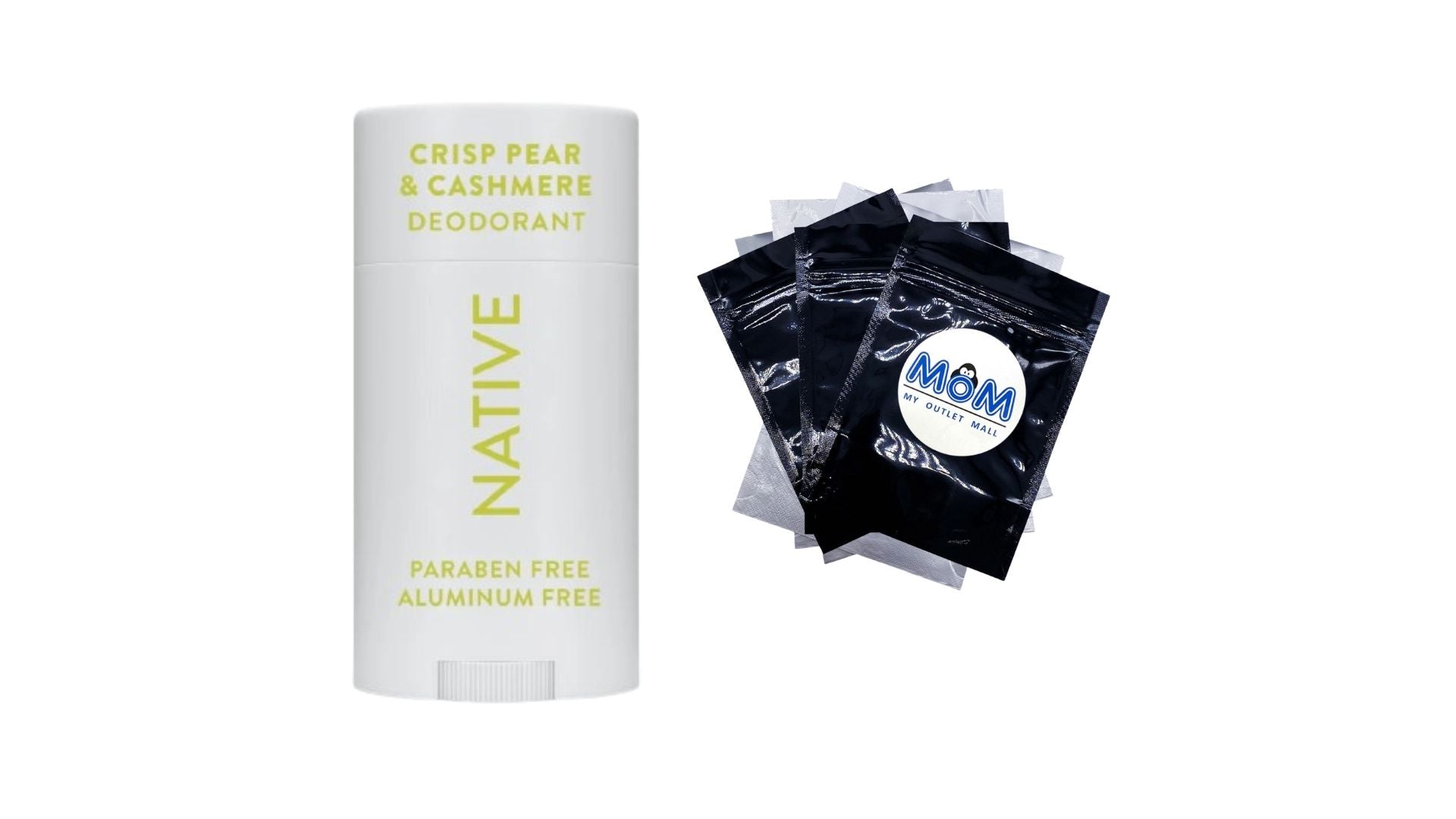 Aluminum Free Deodorant, Crisp Pear & Cashmere - 1 pack - 2.65 oz per pack - plus 3 My Outlet Mall Resealable Storage Pouches