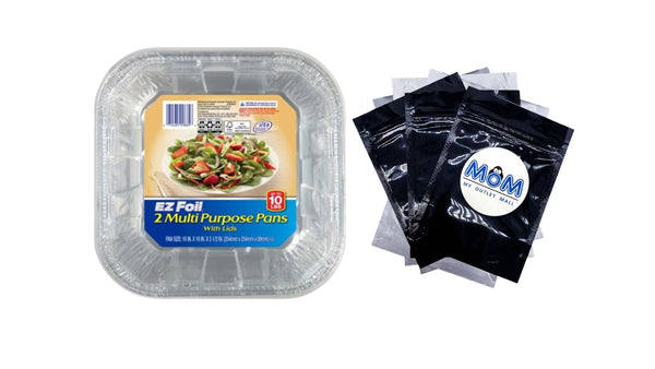 Roaster Pans with Lids, Up to 10 Pound Capacity - 1 pack - 2 Count per pack - plus 3 My Outlet Mall Resealable Storage Pouches