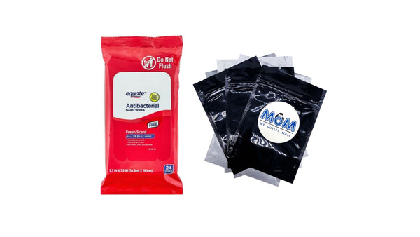 Antibacterial Hand Wipes, Fresh Scent - 1 pack - 24 count per pack - plus 3 My Outlet Mall Resealable Storage Pouches