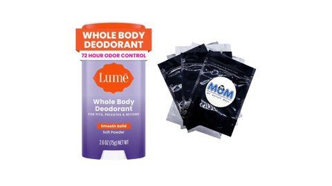 Whole Body Women’s Deodorant Smooth Solid Stick Aluminum-Free, Soft Powder - 1 pack - 2.6 oz per pack - plus 3 My Outlet Mall Resealable Storage Pouches