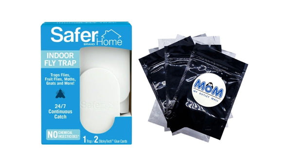 Indoor Fly Trap, 1 Trap, 2 Glue Cards - 1 pack - plus 3 My Outlet Mall Resealable Storage Pouches