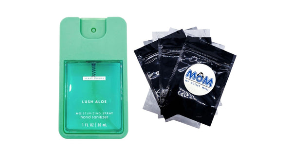 Hand Sanitizer Spray, Lush Aloe - 1 pack - 1fl oz per pack - plus 3 My Outlet Mall Resealable Storage Pouches