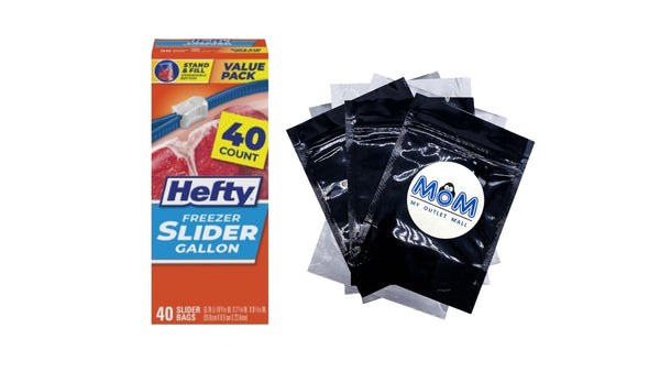 Slider Freezer Kitchen Storage Bags, Gallon Size - 1 pack - 40 Count - plus 3 My Outlet Mall Resealable Storage Pouches