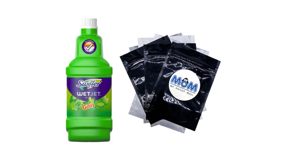 Wet Jet Mop Refill Solution, Wood, Laminate, Tile, Floor Cleaner, Gain - 1 pack - 42.2 oz per pack - plus 3 My Outlet Mall Resealable Storage Pouches