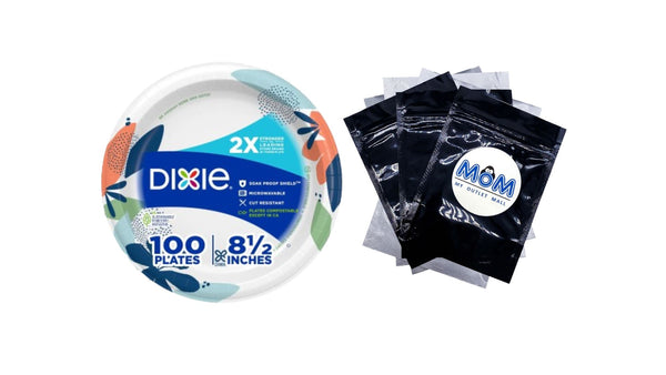 Everyday Disposable Paper Plates, 8.5", Multi-Color - 1 pack - 100 Count per pack - plus 3 My Outlet Mall Resealable Storage Pouches