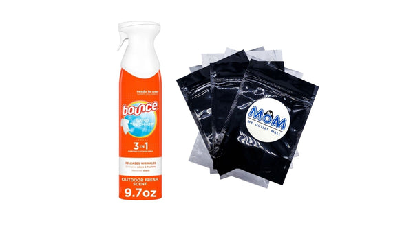 Rapid Touch-Up 3 in 1 Static Remover, Wrinkle Releaser, Fabric Refreshing Odor Eliminator, Fresh Scent - 1 pack - 9.7 oz per pack plus 3 My Outlet Mall Resealable Storage Pouches