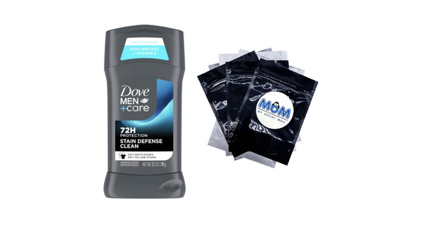 Men+Care Deodorant Stick for Men, Anti-white Marks Stain Defense Clean - 1 pack - 2.7 oz per pack - plus 3 My Outlet Mall Resealable Storage Pouches