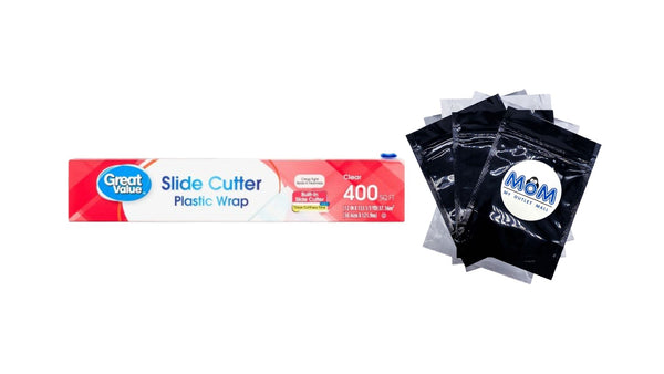 Slide Cutter Plastic Wrap, 400 sq ft - 1 pack - plus 3 My Outlet Mall Resealable Storage Pouches
