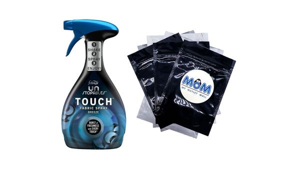 Unstopables Touch Fabric Spray and Odor Fighter, Breeze - 1 pack - 27 fl oz per pack - plus 3 My Outlet Mall Resealable Storage Pouches