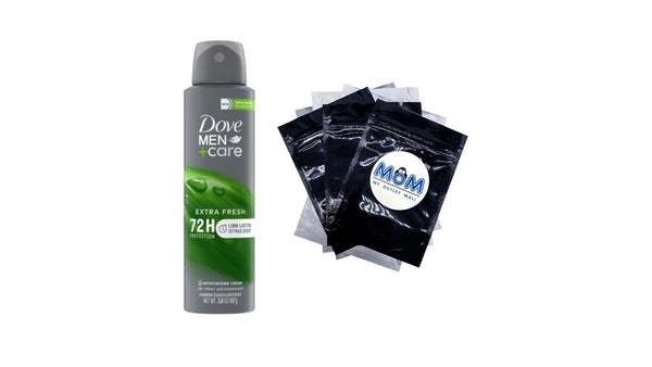 Men+Care Extra Fresh Long Lasting Antiperspirant Deodorant Dry Spray, Citrus - 1 pack - 3.8 oz per pack - plus 3 My Outlet Mall Resealable Storage Pouches