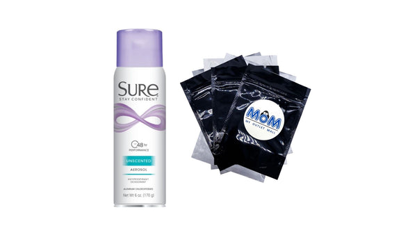 Antiperspirant Deodorant Spray, Unscented, Women - 1 pack - 6 oz per pack - plus 3 My Outlet Mall Resealable Storage Pouches