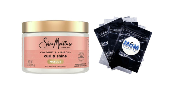 Curl and Shine Hair Mask with Shea Butter, Coconut, and Hibiscus - 1 pack - 11.5 oz per pack - plus 3 My Outlet Mall Resealable Storage Pouches
