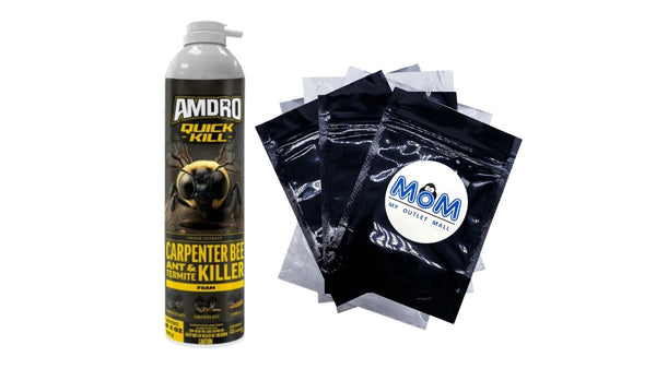 Quick Kill Carpenter Bee, Carpenter Ant & Termite Killer Foam - 1 pack - 18 oz per pack - plus 3 My Outlet Mall Resealable Storage Pouches